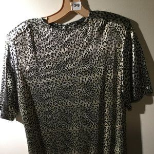 Holiday Sparkles Top - Silver and Black - Size 10